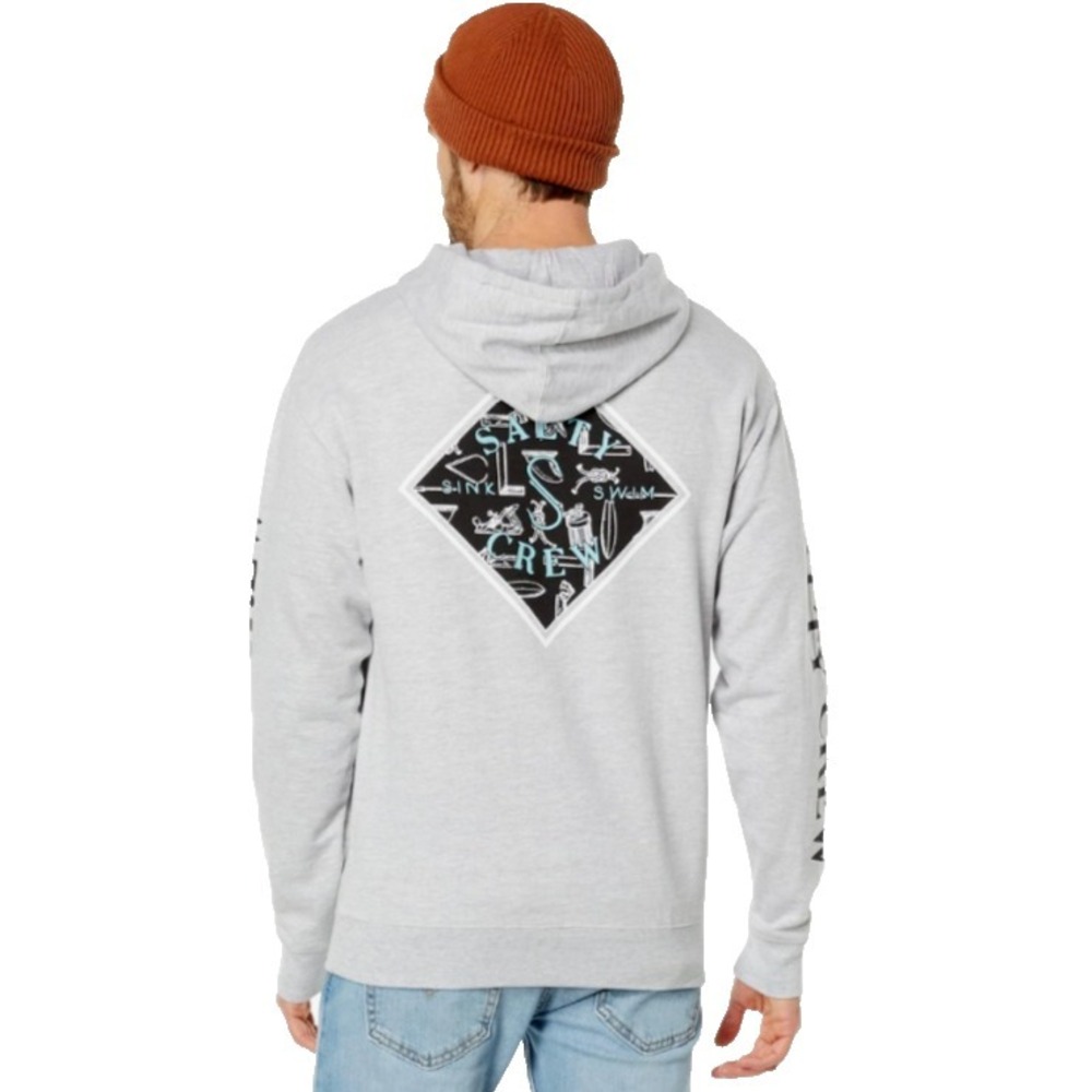 Mans Size XXL - Salty Crew Tippet Tackle Fleece Pullover Hoody - Grey Heather - Picture 2 of 5